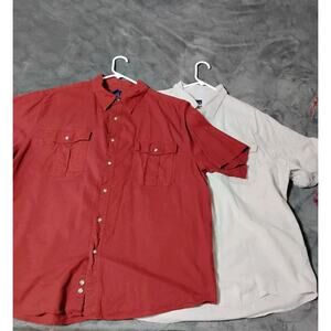 Mens Bundle Button Down Shirts Short Sleeve 2x Basic Edition